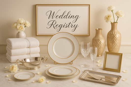 Wedding Registry Sign with silverware on a table